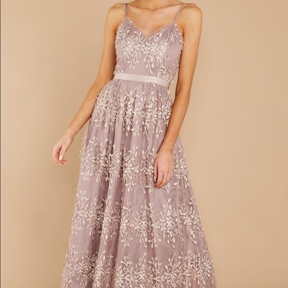 mauve maxi bridesmaid dress